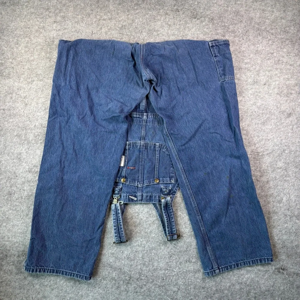 Carhartt R08 DST Denim Bib Overalls Mens 36x32 Blue Carpenter Workwear Paint